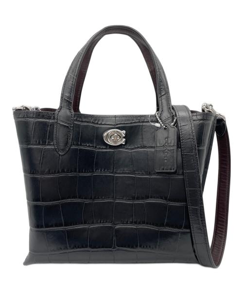COACH（コーチ）COACH (コーチ) ウィロウ 型押しレザー2WAYバッグ ブラック 未使用品の古着・服飾アイテム