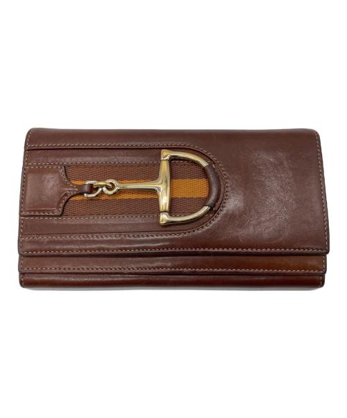 GUCCI（グッチ）GUCCI (グッチ) ホースビット 長財布 ブラウンの古着・服飾アイテム