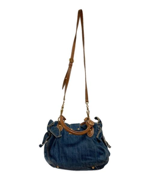 MIU MIU（ミュウミュウ）MIU MIU (ミュウミュウ) デニム 2WAYバッグ インディゴの古着・服飾アイテム