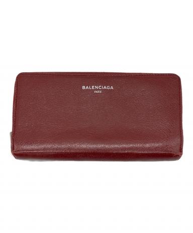 中古・古着通販】BALENCIAGA (バレンシアガ) 長財布 ワインレッド