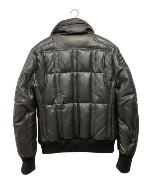 UNION JAP（ユニオンジャップ）UNION JAP (ユニオンジャップ) レザーダウンジャケット ブラック サイズ:LLの古着・服飾アイテム