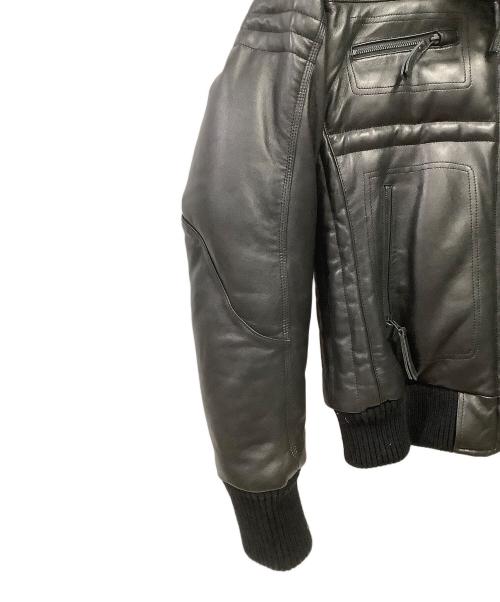 UNION JAP（ユニオンジャップ）UNION JAP (ユニオンジャップ) レザーダウンジャケット ブラック サイズ:LLの古着・服飾アイテム