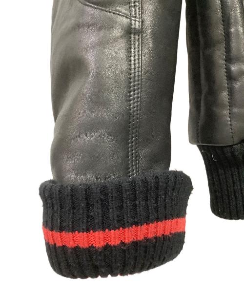 UNION JAP（ユニオンジャップ）UNION JAP (ユニオンジャップ) レザーダウンジャケット ブラック サイズ:LLの古着・服飾アイテム