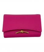 CHARLES & KEITHチャールズアンドキース）の古着「Huxley ハクスリー メタリックアクセントフロントフラップウォレット」｜ピンク