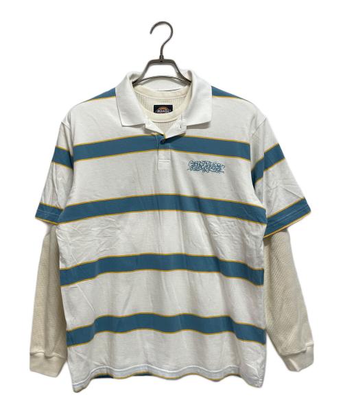 SUPREME（シュプリーム）Supreme (シュプリーム) Dickies (ディッキーズ) Thermal Polo サーマル＆ポロ ホワイト×ブルー サイズ:S 未使用品の古着・服飾アイテム