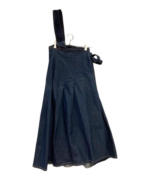 Another Edition（アナザーエディション）Another Edition (アナザーエディション) ワンショルダーデニムタックスカート インディゴ サイズ:記載なしの古着・服飾アイテム