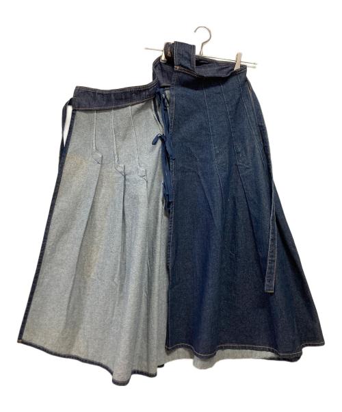 Another Edition（アナザーエディション）Another Edition (アナザーエディション) ワンショルダーデニムタックスカート インディゴ サイズ:記載なしの古着・服飾アイテム