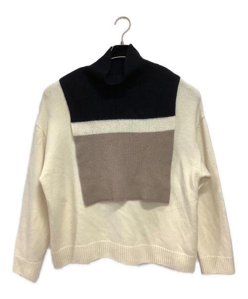 CULLNI（クルニ）CULLNI (クルニ) Turtleneck Vest Layered Knit ブラック×アイボリー サイズ:1の古着・服飾アイテム