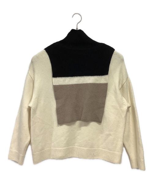 CULLNI（クルニ）CULLNI (クルニ) Turtleneck Vest Layered Knit ブラック×アイボリー サイズ:1の古着・服飾アイテム
