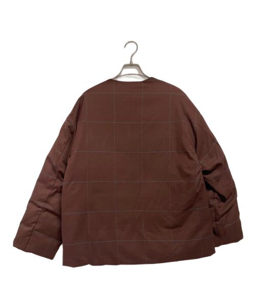 CULLNI（クルニ）CULLNI (クルニ) Window pane Check Collarless Down Jacket ブラウン サイズ:1の古着・服飾アイテム