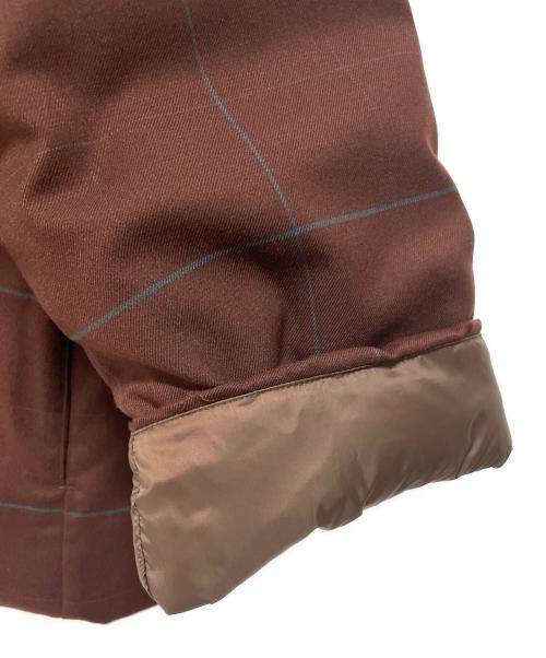 CULLNI（クルニ）CULLNI (クルニ) Window pane Check Collarless Down Jacket ブラウン サイズ:1の古着・服飾アイテム