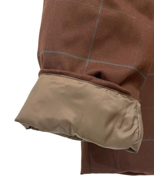 CULLNI（クルニ）CULLNI (クルニ) Window pane Check Collarless Down Jacket ブラウン サイズ:1の古着・服飾アイテム