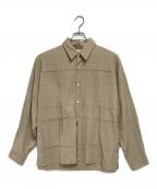 jiedaジエダ）の古着「TUCK FABRIC OVERSIZED SHIRT」｜ライトブラウン