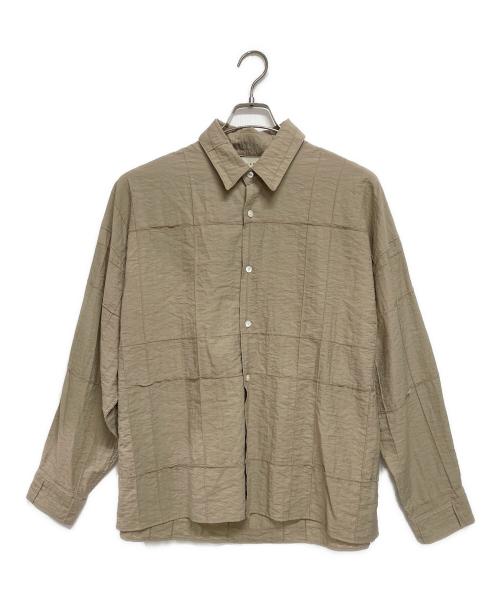jieda（ジエダ）jieda (ジエダ) TUCK FABRIC OVERSIZED SHIRT ライトブラウン サイズ:SIZE 2の古着・服飾アイテム