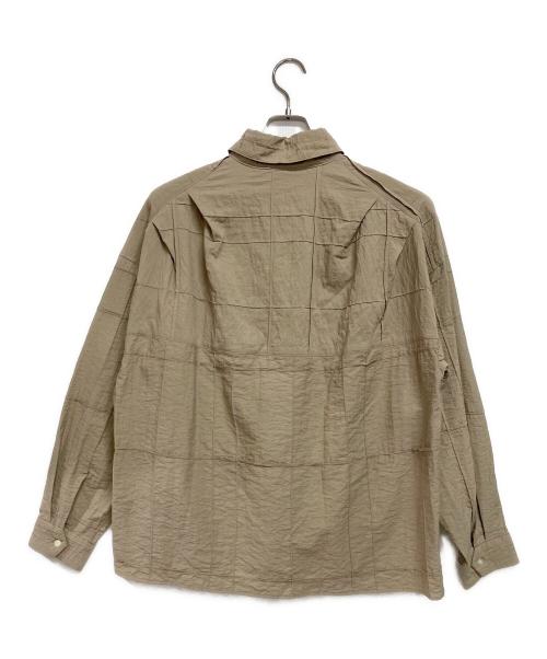 jieda（ジエダ）jieda (ジエダ) TUCK FABRIC OVERSIZED SHIRT ライトブラウン サイズ:SIZE 2の古着・服飾アイテム