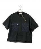 CULLNIクルニ）の古着「Chambray Twill Military Pocket Tee」｜ブラック