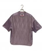 MAISON SPECIALメゾンスペシャル）の古着「Blister Combination Prime-Over Crew Neck T-Shirt」｜パープル