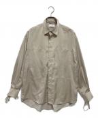 taupeトープ）の古着「Satin Loose String Shirts BEIGE」｜ベージュ