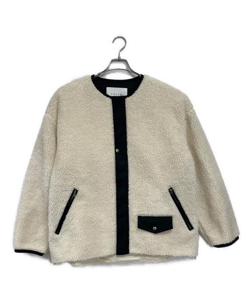 CULLNI（クルニ）CULLNI (クルニ) ノーカラー ボアジャケット アイボリー サイズ:2の古着・服飾アイテム