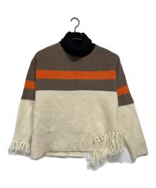 CULLNI（クルニ）の古着「ハイネックニット」｜アイボリー×ブラウン