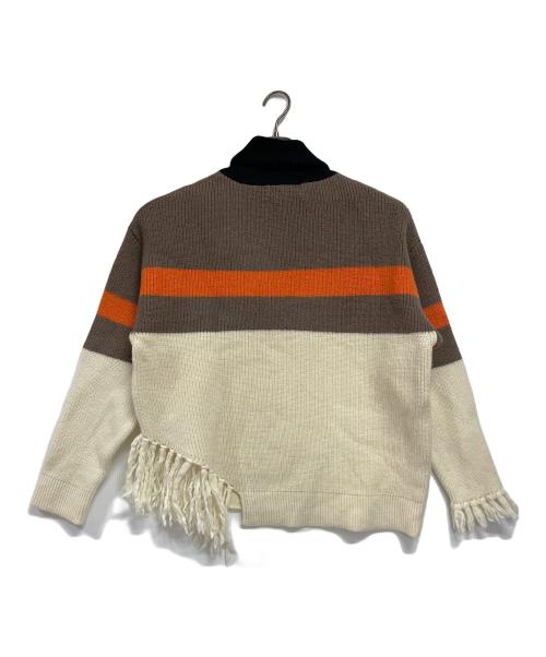 CULLNI（クルニ）CULLNI (クルニ) ハイネックニット アイボリー×ブラウン サイズ:1の古着・服飾アイテム