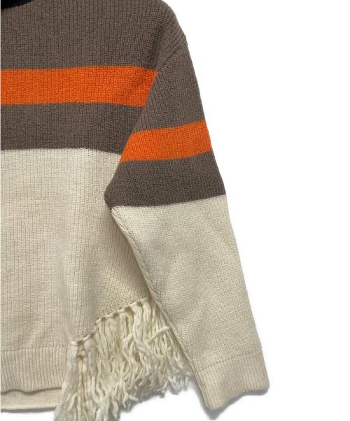 CULLNI（クルニ）CULLNI (クルニ) ハイネックニット アイボリー×ブラウン サイズ:1の古着・服飾アイテム