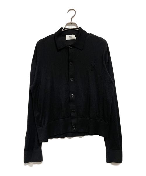 ami（アミ）ami (アミ) ニットカーディガン ブラック サイズ:Mの古着・服飾アイテム