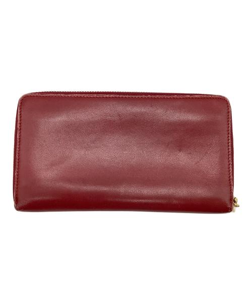 Chloe（クロエ）Chloe (クロエ) ラウンドファスナー財布 レッド×ブラウンの古着・服飾アイテム