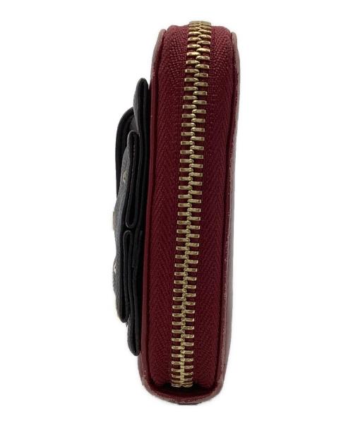 Chloe（クロエ）Chloe (クロエ) ラウンドファスナー財布 レッド×ブラウンの古着・服飾アイテム