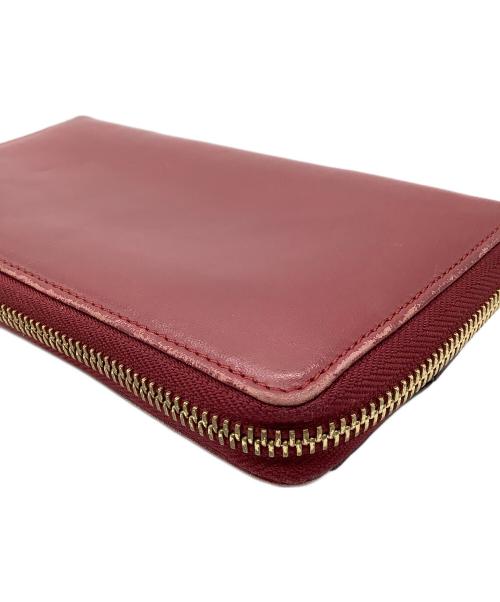 Chloe（クロエ）Chloe (クロエ) ラウンドファスナー財布 レッド×ブラウンの古着・服飾アイテム