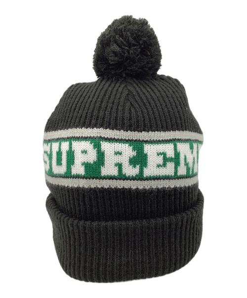 SUPREME（シュプリーム）SUPREME (シュプリーム) ニット帽 ブラック×グリーンの古着・服飾アイテム
