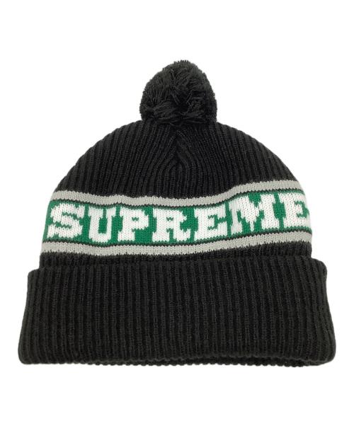 SUPREME（シュプリーム）SUPREME (シュプリーム) ニット帽 ブラック×グリーンの古着・服飾アイテム