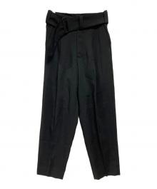 HYKE（ハイク）の古着「ベルテッドスラックスパンツ」｜ブラック