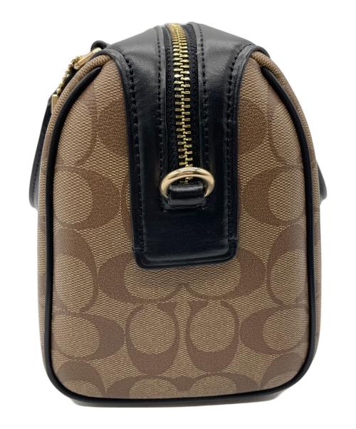 COACH（コーチ）COACH (コーチ) シグネチャーミニベネットサッチェル ブラウン×ブラックの古着・服飾アイテム