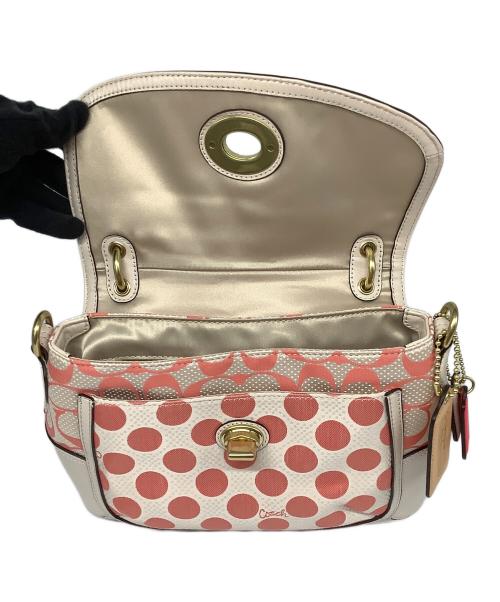 COACH（コーチ）COACH (コーチ) シグネチャー 2WAYショルダーバッグ ピンク×オレンジの古着・服飾アイテム