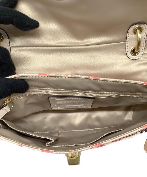 COACH（コーチ）COACH (コーチ) シグネチャー 2WAYショルダーバッグ ピンク×オレンジの古着・服飾アイテム