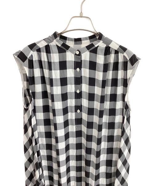 UNITED ARROWS（ユナイテッドアローズ）UNITED ARROWS (ユナイテッドアローズ) ノースリーブワンピース ブラック×ホワイト サイズ:38の古着・服飾アイテム