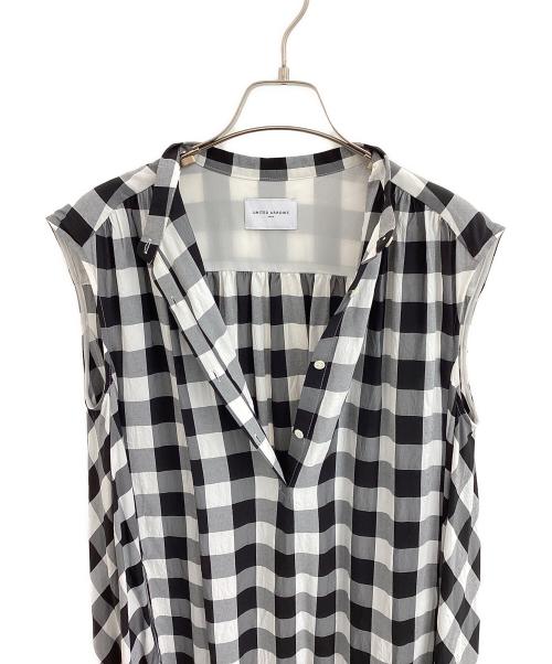 UNITED ARROWS（ユナイテッドアローズ）UNITED ARROWS (ユナイテッドアローズ) ノースリーブワンピース ブラック×ホワイト サイズ:38の古着・服飾アイテム