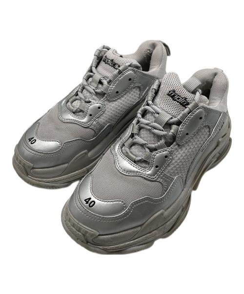 BALENCIAGA（バレンシアガ）BALENCIAGA (バレンシアガ) ローカットスニーカー ライトグレー×シルバー サイズ:26.5cmの古着・服飾アイテム