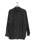 COMOLIコモリ）の古着「レーヨンウエスタンシャツ」｜ブラック