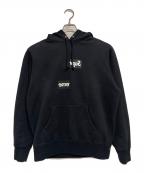 SUPREME×COMME des GARCONS SHIRTシュプリーム×コムデギャルソンシャツ）の古着「18AW Split BOX Logo Hooded Sweatshirt」｜ブラック