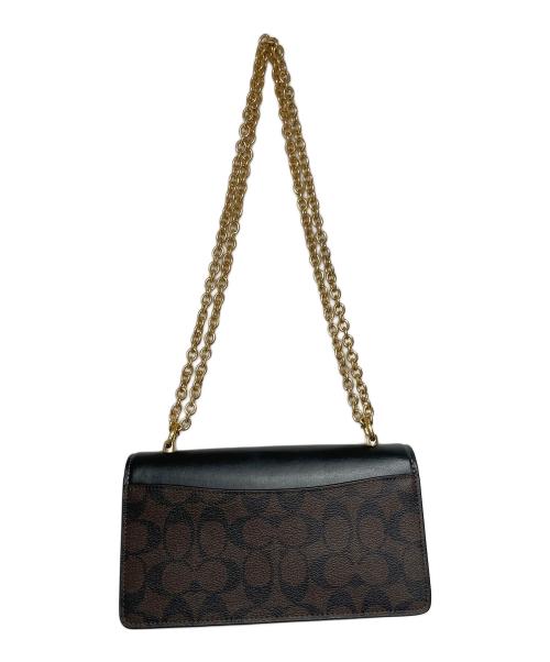 COACH（コーチ）COACH (コーチ) エライザ フラップ クロスボディ・シグネチャー キャンバス ブラックの古着・服飾アイテム