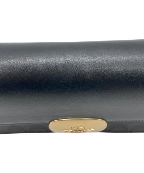 COACH（コーチ）COACH (コーチ) エライザ フラップ クロスボディ・シグネチャー キャンバス ブラックの古着・服飾アイテム