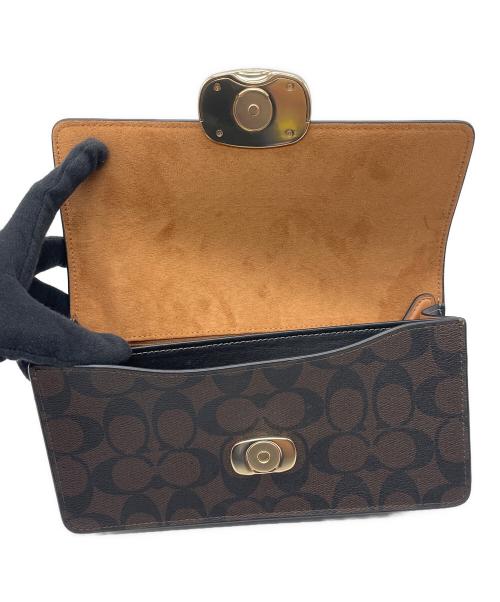 COACH（コーチ）COACH (コーチ) エライザ フラップ クロスボディ・シグネチャー キャンバス ブラックの古着・服飾アイテム