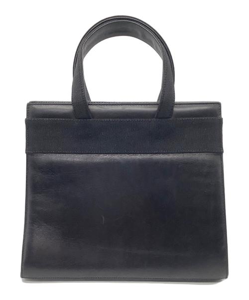 Salvatore Ferragamo（サルヴァトーレ フェラガモ）Salvatore Ferragamo (サルヴァトーレ フェラガモ) ヴァラリボン　ハンドバッグ ブラックの古着・服飾アイテム