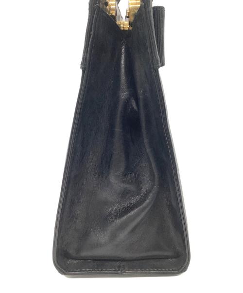 Salvatore Ferragamo（サルヴァトーレ フェラガモ）Salvatore Ferragamo (サルヴァトーレ フェラガモ) ヴァラリボン　ハンドバッグ ブラックの古着・服飾アイテム