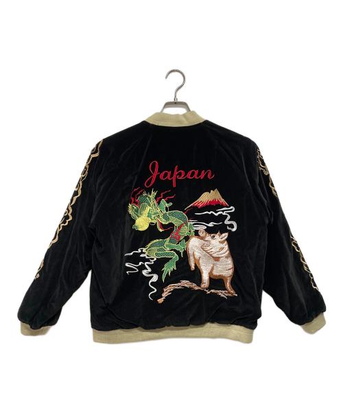 STUDIO D'ARTISAN（ステュディオダルチザン）STUDIO D'ARTISAN (ステュディオダルチザン) リバーシブル スカジャン JAPAN大阪 豚刺繍 ブラック サイズ:Mの古着・服飾アイテム