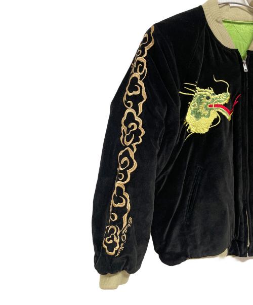 STUDIO D'ARTISAN（ステュディオダルチザン）STUDIO D'ARTISAN (ステュディオダルチザン) リバーシブル スカジャン JAPAN大阪 豚刺繍 ブラック サイズ:Mの古着・服飾アイテム