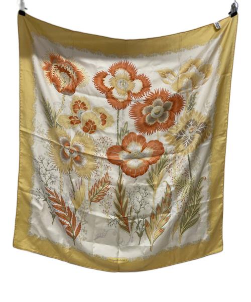 Salvatore Ferragamo（サルヴァトーレ フェラガモ）Salvatore Ferragamo (サルヴァトーレ フェラガモ) シルクスカーフ イエローの古着・服飾アイテム