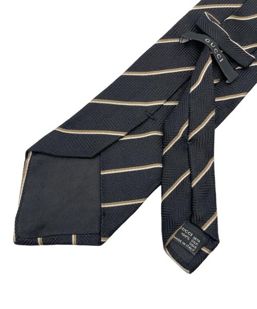 GUCCI（グッチ）GUCCI (グッチ) ストライプネクタイ ブラック サイズ:記載なしの古着・服飾アイテム